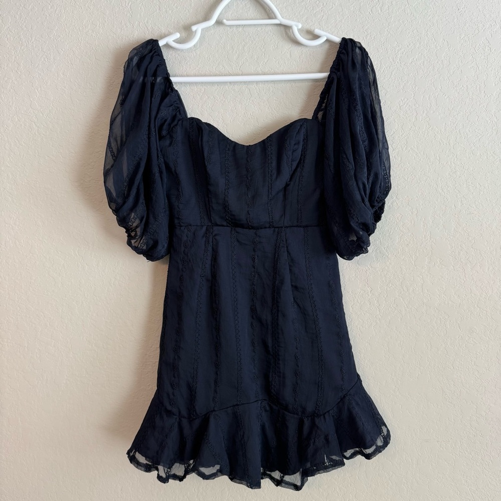 Saints + Secrets Navy Lace Corset Dress XS